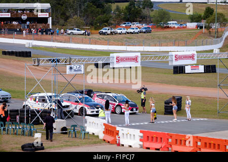 Brisbane, Australia. 5th September, 2015. Day 2 of the inaugural round of the new Sidchrome Extreme Rallycross Championship Series being held at Lakeside Park, Brisbane, the capital city of Queensland, Australia, on 4th and 5th September 2015 Credit:  John Quixley/Alamy Live News Stock Photo