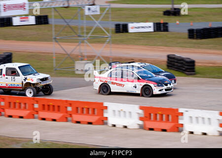 Brisbane, Australia. 5th September, 2015. Day 2 of the inaugural round of the new Sidchrome Extreme Rallycross Championship Series being held at Lakeside Park, Brisbane, the capital city of Queensland, Australia, on 4th and 5th September 2015 Credit:  John Quixley/Alamy Live News Stock Photo