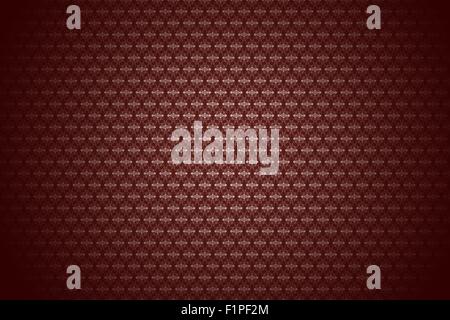 Burgundy-Maroon Retro Style Background. Vintage Floral Pattern with Dark Vignette. Stock Photo