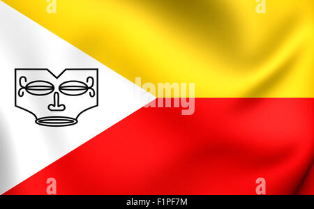 Flag of Marquesas Islands, French Polynesia. Close Up. Stock Photo