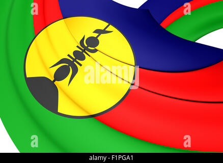 Flag of New Caledonia. Close Up. Stock Photo