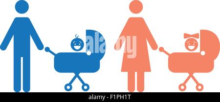 Boy and girl sitting in the carriage vector icons Stock Vector