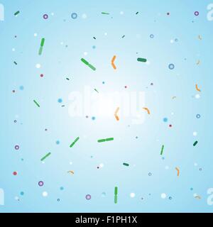 Stylized vector bacteria floating in the blue environment like a dust Stock Vector