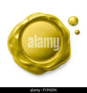 Golden seal isolated on white Stock Photo