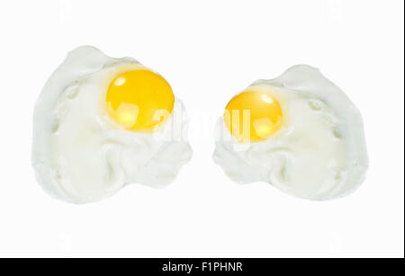 Fried Eggs isolated on white Stock Photo