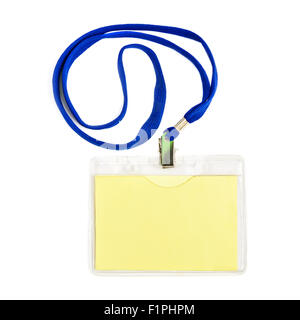 Name id card badge with cord (rope) isolated Stock Photo - Alamy