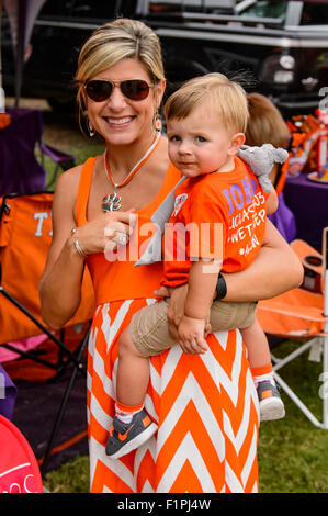 Clemson Tigers fans tailgate prior to the start of the NCAA Football game between Wofford Terriers and Clemson Tigers at Death Valley in Clemson, SC. David Grooms/CSM Stock Photo