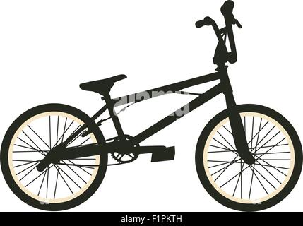 BMX Bike. Black Silhouette on White Background. Isolated Vector Illustration Stock Vector