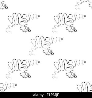 Polar bear seamless pattern in black and white Vector Illustration Stock Vector