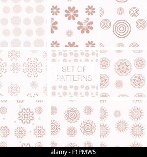 Set of vector geometrical patterns. Vintage textures. Decorative background for cards, invitations, web design. Retro digital pa Stock Vector