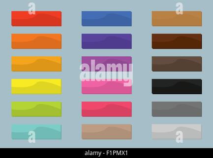 Colored Flat Web Buttons Collection Vector illustration Stock Vector
