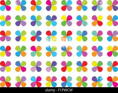Abstract pattern with clover colorful on white background Stock Vector