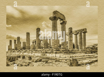 Tempio di Hera belongs to the archaeological sites of Agrigento, also called Valley of the Temples, Sicily, Italy, Europe Stock Photo