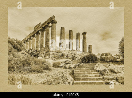 Tempio di Hera belongs to the archaeological sites of Agrigento, also called Valley of the Temples, Sicily, Italy, Europe Stock Photo