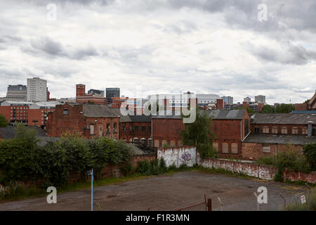 view of Birmingham city centre across various brown field and derelict old buildings UK Stock Photo