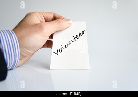 Volunteer text concept isolated over white background Stock Photo - Alamy