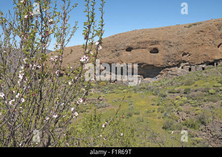 Old cave dwellings, central Gran Canaria, Canary Islands, Spain. Stock Photo