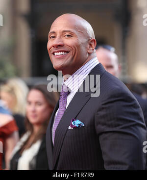 London, UK, 21st May 2015: Dwayne Johnson attends the World Premiere of San Andreas at the Odeon Cinema Leicester Square in Lond Stock Photo