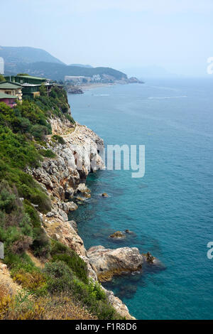 Beach and mountains near Alanya, Turkey Stock Photo