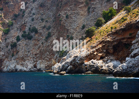 Beach and mountains near Alanya, Turkey Stock Photo