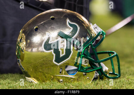 Tampa, Florida, USA. 5th September, 2015. USF football helmet shot during the game between USF & Florida A&M at Raymond James Stadium in Tampa, FL Credit Image: Del Mecum Credit:  Cal Sport Media/Alamy Live News Stock Photo