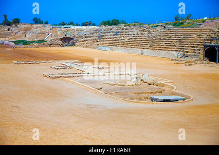 Ancient Roman times hippodrome in Caesarea, Israel Stock Photo