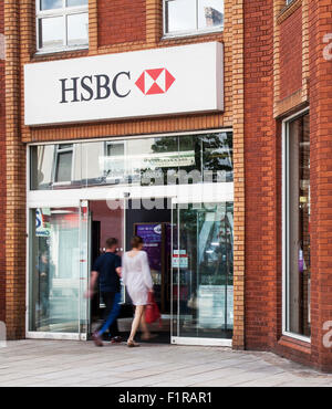 Preston High Street, known as Fishergate the centre of the shopping and banking district. UK Stock Photo