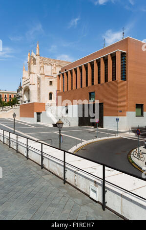 Madrid, Spain -  September 03, 2015:  Prado Museum extension designed by architect Rafael Moneo and Church of the Jeronimos Stock Photo