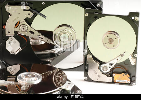details of hard disk drive open Stock Photo