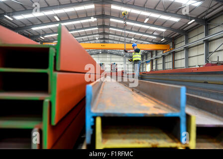 Thomas Graham, steel warehouse. Girders overhead crane Stock Photo