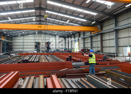 Thomas Graham, steel warehouse. Girders overhead crane Stock Photo