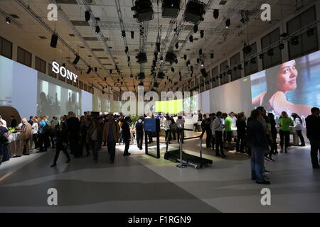 Berlin, Germany. 05th Sep, 2015. Sony presents the company' s recent electronic devices during IFA consumer electronics unlimited 2015 at Messe Berlin. © Madeleine Lenz/Pacific Press/Alamy Live News Stock Photo