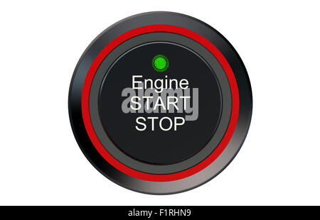 engine start stop button on white background. start engine button