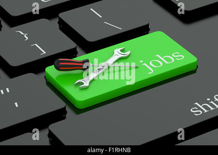 Job concept on green keyboard button Stock Photo