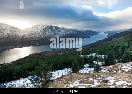 Loch Long surrounded by mountains, view from the Cobbler in Scotland Stock Photo