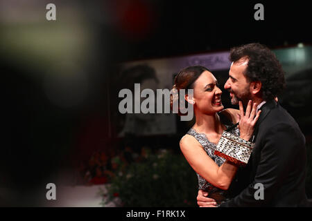 Venice, Italy. 6th Sep, 2015. Director Pablo (R) attends a premiere for 'El Clan' during the 72nd Venice Film Festival in Venice, Italy, on Sept. 6, 2015. Credit:  Jin Yu/Xinhua/Alamy Live News Stock Photo