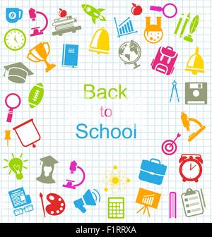 Kit of School Colorful Simple Objects Stock Vector