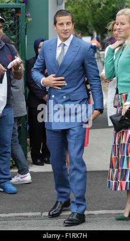 LONDON, UK, 8th July 2015: Bear Grylls arrives to the Wimbledon Championships 2015 Stock Photo