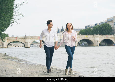 Couple dating in Paris Stock Photo