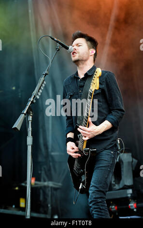 Pete Loeffler Guitarist and vocals for the band Chevelle Performing at the  2015 Monster Energy Carolina Rebellion Stock Photo