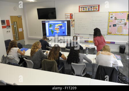 High school students in a geography class Stock Photo