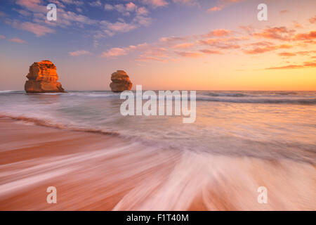 The Twelve Apostles along the Great Ocean Road, Victoria, Australia. Photographed at sunset. Stock Photo
