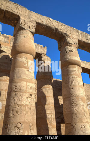 Columns in the Court of Ramses II, Luxor Temple, Luxor, Thebes, UNESCO World Heritage Site, Egypt, North Africa, Africa Stock Photo