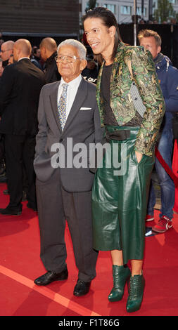 Hamburg, Germany. 06th Sep, 2015. Choreographer Jorge Gonzalez and his father Gudelio pose during the charity gala 'Night of the Legends' in Hamburg, Germany, 06 September 2015. The gala which benefits the association 'Nestwerk fuer Jugendprojekte' (lit. Nestwork [as in network] for youth) takes place for the 11th time. Photo: Georg Wendt/dpa/Alamy Live News Stock Photo