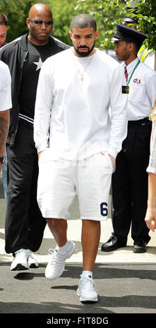 LONDON, UK, 6th July 2015: Drake seen at the Wimbledon Championships 2015 day seven