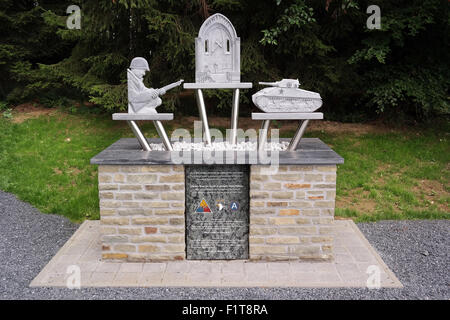 WW2 Memorial for American soldiers in Bois Jacques, Foy near Bastogne, Belgium Stock Photo