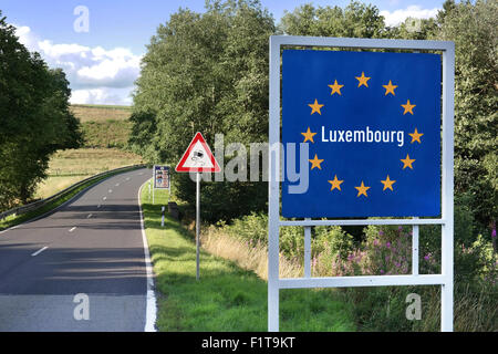 Border sign of Luxembourg Stock Photo