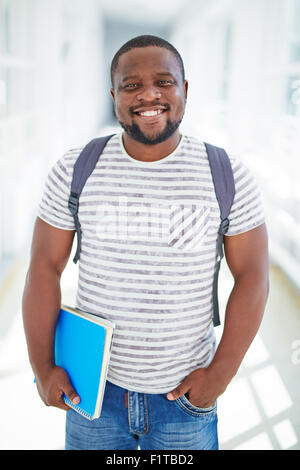 African-american student of high school looking at camera Stock Photo