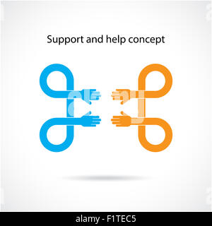 Support and help concept, teamwork hands concept, handshake concept, business ideas . Stock Photo