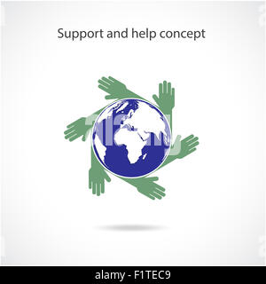 Support and help concept, teamwork hands concept, handshake concept, business ideas . Stock Photo
